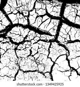 Distressed Cracked Paint Overlay Texture. Dry damaged peeled background. EPS10 vector