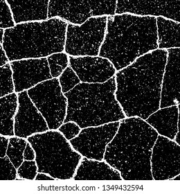 Distressed Cracked Paint Overlay Texture. Dry damaged peeled background. EPS10 vector