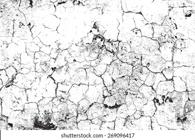 Distressed Cracked Paint Overlay Texture. EPS10 Vector.