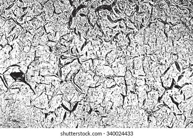 Distressed Cracked Paint Overlay Texture. EPS10 vector.
