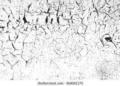 Distressed Cracked Paint Overlay Texture. EPS10 vector.