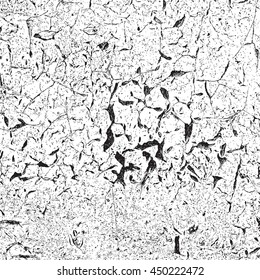 Distressed Cracked Paint Overlay Texture. Emty Grunge Template.  EPS10 vector.
