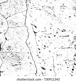 Distressed Cracked Paint Overlay Texture. Grunge peeled background. EPS10 vector.