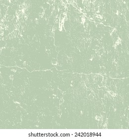 Distressed Cracked Plaster Texture in green grey color. EPS10 vector.