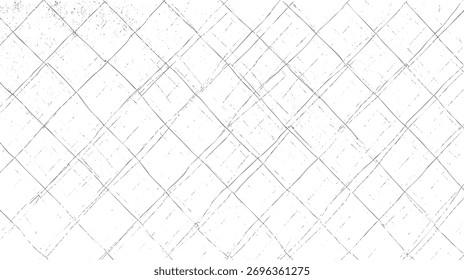 Fondo angustiado del patrón del diamante cruzado. Diseño Abstractas de textura de rejilla dibujada a mano. Líneas de malla incompletas de estilo grunge para arte digital, tela o superposición de fondo.
