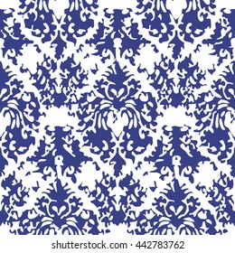 Distressed damask pattern seamless background tile