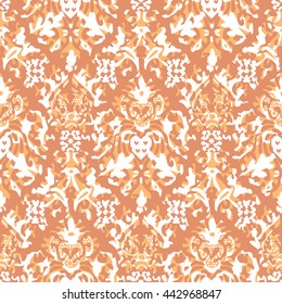 Distressed damask pattern seamless background tile