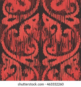 Distressed damask pattern seamless background tile