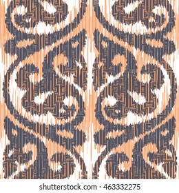 Distressed damask pattern seamless background tile
