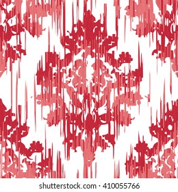 Distressed damask pattern seamless vector background tile