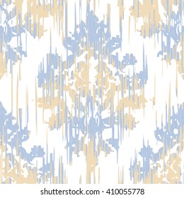 Distressed damask pattern seamless vector background tile