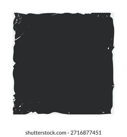 Fondo grunge gris oscuro angustiado que presenta un elemento de papel texturizado con bordes ásperos, que ofrece un concepto de superposición abstracta vintage para Diseños gráficos creativos