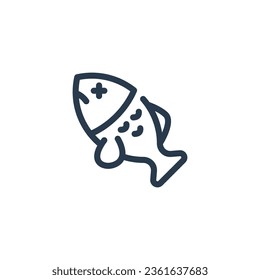 Distressed Dead Fish vector icon illustration
