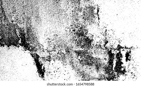 Distressed detailed overlay texture of rough surface, cracked wall, stone and old paint. Grunge horizontal background. One color graphic resource.