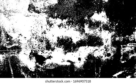 Distressed detailed overlay texture of rough surface, cracked wall, stone and old paint. Grunge horizontal background. One color graphic resource.