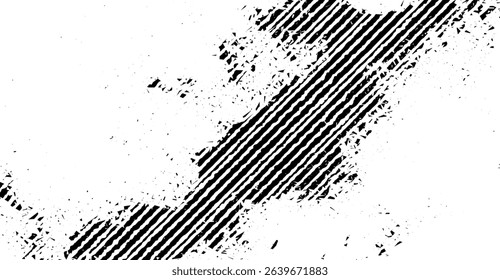 Distressed Diagonal Stripe Texture Overlay with Grainy Detail, Black and White Abstract Design for Vintage or Industrial Effects, Perfect for Grungy Backgrounds and Creative Projects
