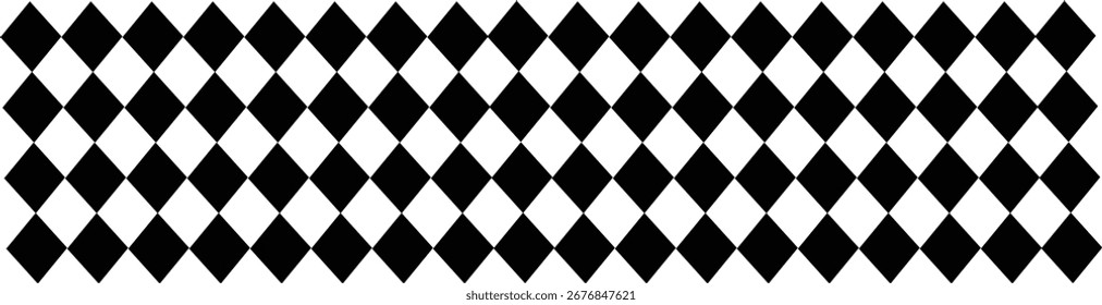 Patrón de cheque de diamante afligido fondo sin fisuras, fondo de tela a cuadros en blanco y negro, muestra de patrón está incluida, ilustración de patrón de ajedrez en blanco y negro,
