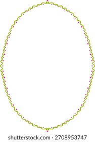 Contorno de borda oval isolado simples de Doodle angustiado