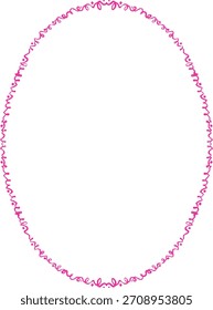 Distressed Doodle Simple Aislado Marco Oval Borde
