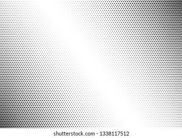 Distressed Dots Background. Black and White Texture. Abstract Halftone Overlay. Gradient Pop-art Backdrop. Vector illustration