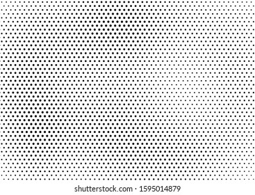 Distressed Dots Background. Black and White Vintage Backdrop. Fade Overlay. Gradient Texture. Vector illustration