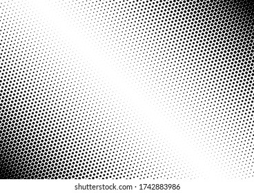 Distressed Dots Background. Fade Points Overlay. Halftone Black and White Texture. Pop-art Backdrop. Vector illustration