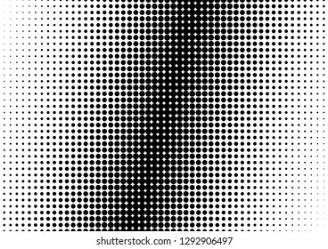 Distressed Dots Background. Gradient Pattern. Grunge Monochrome Overlay. Halftone Fade Backdrop. Vector illustration