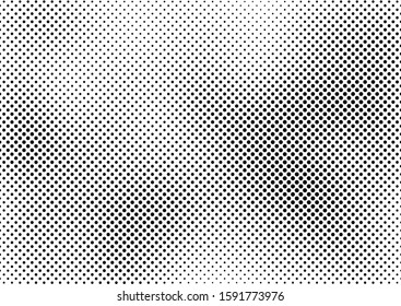Distressed Dots Background. Grunge Halftone Pattern. Monochrome Fade Backdrop. Black and White Overlay. Vector illustration