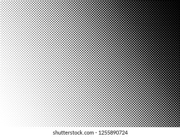 Distressed Dots Background. Halftone Points Texture. Gradient Overlay. Grunge Black and White Backdrop. Vector illustration
