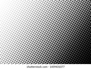 Distressed Dots Background. Modern Black and White Pattern. Gradient Texture. Pop-art Monochrome Overlay. Vector illustration