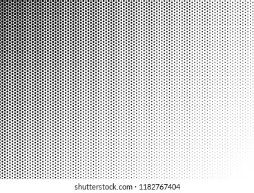 Distressed Dots Background. Monochrome Fade Backdrop. Black and White Vintage Overlay. Points Pattern. Vector illustration