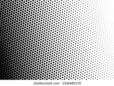 Distressed Dots Background. Monochrome Fade Backdrop. Vintage Points Overlay. Grunge Black and White Texture. Vector illustration