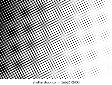 Distressed Dots Background. Monochrome Pop-art Texture. Grunge Fade Overlay. Gradient Backdrop. Vector illustration