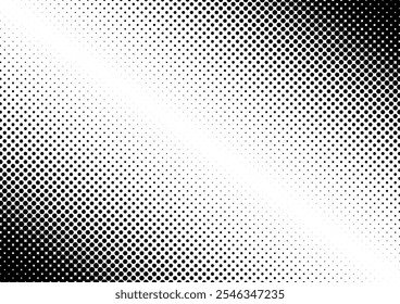Fondo de puntos angustiados. Fondo de arte Pop. Superposición moderna. Textura Monocromática Abstractas. Ilustración vectorial