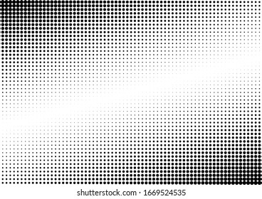 Distressed Dots Background. Pop-art Pattern. Grunge Black and White Texture. Points Overlay. Vector illustration