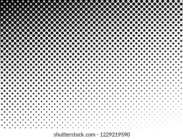 Distressed Dots Background. Vintage Texture. Gradient Halftone Pattern. Modern Monochrome Backdrop. Vector illustration