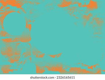 Distressed dotted design element. Duo tone, grunge poster . Modern art .Abstract, grungy composition . Half tone background. Halftone dots texture effect .Contemporary vector. Grange design