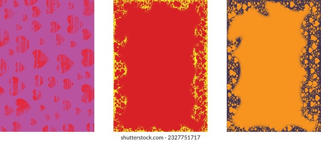 Distressed dotted design element. Duo tone, grunge poster . Modern art .Abstract, grungy composition . Half tone background. Halftone dots texture effect .Contemporary vector. Grange design.