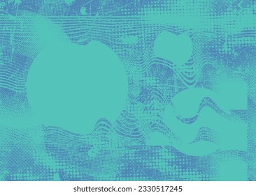 Distressed dotted design element. Duo tone, grunge poster . Modern art .Abstract, grungy composition . Half tone background. Halftone dots texture effect .Contemporary vector. Grange design