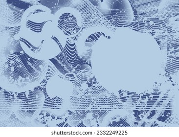 Distressed dotted design element. Duo tone, grunge poster . Modern art .Abstract, grungy composition . Half tone background. Halftone dots texture effect .Contemporary vector. Grange design