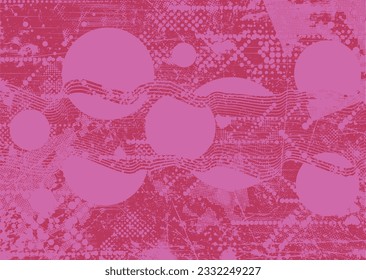 Distressed dotted design element. Duo tone, grunge poster . Modern art .Abstract, grungy composition . Half tone background. Halftone dots texture effect .Contemporary vector. Grange design