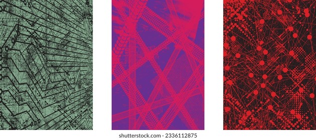 Distressed dotted design element. Duo tone, grunge poster . Modern art .Abstract, grungy composition . Half tone background. Halftone dots texture effect .Contemporary vector. Grange design