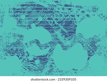 Distressed dotted design element. Duo tone, grunge poster . Modern art .Abstract, grungy composition . Half tone background. Halftone dots texture effect .Contemporary vector. Grange design