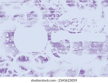 Elemento de diseño de puntos con problemas. Tono de Duo, afiche de estruendo. Arte moderno. Resumen, composición grosera. Fondo de medio tono. Efecto de textura de puntos de semitono .Vector contemporáneo. Diseño de rango