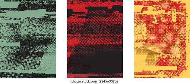 Distressed dotted design element. Duo tone, grunge poster . Modern art .Abstract, grungy composition . Half tone background. Halftone dots texture effect .Contemporary vector. Grange design