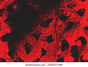 Distressed dotted design element. Duo tone, grunge poster . Modern art .Abstract, grungy composition . Half tone background. Halftone dots texture effect .Contemporary vector. Grange design