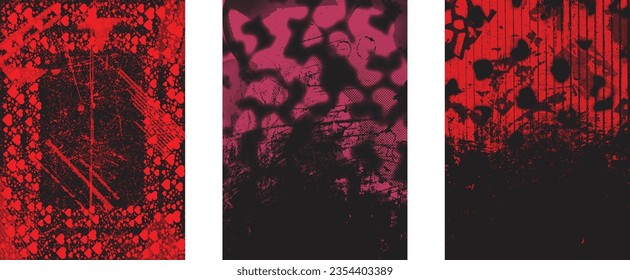 Distressed dotted design element. Duo tone, grunge poster . Modern art .Abstract, grungy composition . Half tone background. Halftone dots texture effect .Contemporary vector. Grange design