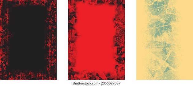 Distressed dotted design element. Duo tone, grunge poster . Modern art .Abstract, grungy composition . Half tone background. Halftone dots texture effect .Contemporary vector. Grange design