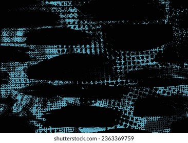 Elemento de diseño de puntos con problemas. Tono de Duo, afiche de estruendo. Arte moderno. Resumen, composición grosera. Fondo de medio tono. Efecto de textura de puntos de semitono .Vector contemporáneo. Diseño de rango