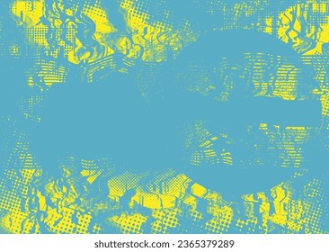 Distressed dotted design element. Duo tone, grunge poster . Modern art .Abstract, grungy composition . Half tone background. Halftone dots texture effect .Contemporary vector. Grange design